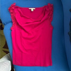 Banana Republic Fuchsia Ruffle Blouse